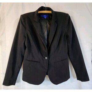Women's Blazer Jacket One Front Button Black Size 4